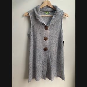 Trisha Tyler Fold-over Collar Vest - New